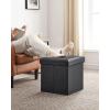 imageSONGMICS MAZIE Collection  43 Inches Folding Storage Ottoman Bench Ottoman with Storage Foot Rest Stool Load 660 lb for Living Room Synthetic Leather White ULSF702Black