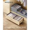 imageSONGMICS Set of 4 Drawer Organizers Closet Organizers for Underwear 80 Cells Foldable Sock Holders 118 x 118 x 39 Inches for Storing Socks Ties Belts Dove Gray URUS011G01Dove Gray