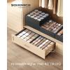 imageSONGMICS Set of 4 Drawer Organizers Closet Organizers for Underwear 80 Cells Foldable Sock Holders 118 x 118 x 39 Inches for Storing Socks Ties Belts Dove Gray URUS011G01Ink Black