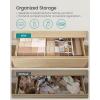 imageSONGMICS Set of 4 Drawer Organizers Closet Organizers for Underwear 80 Cells Foldable Sock Holders 118 x 118 x 39 Inches for Storing Socks Ties Belts Dove Gray URUS011G01Cloud White