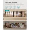 imageSONGMICS Set of 4 Drawer Organizers Closet Organizers for Underwear 80 Cells Foldable Sock Holders 118 x 118 x 39 Inches for Storing Socks Ties Belts Dove Gray URUS011G01Ink Black