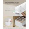 imageSONGMICS Set of 4 Drawer Organizers Closet Organizers for Underwear 80 Cells Foldable Sock Holders 118 x 118 x 39 Inches for Storing Socks Ties Belts Dove Gray URUS011G01Cloud White