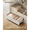 imageSONGMICS Set of 4 Drawer Organizers Closet Organizers for Underwear 80 Cells Foldable Sock Holders 118 x 118 x 39 Inches for Storing Socks Ties Belts Dove Gray URUS011G01Sand Beige
