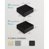 imageSONGMICS Set of 4 Drawer Organizers Closet Organizers for Underwear 80 Cells Foldable Sock Holders 118 x 118 x 39 Inches for Storing Socks Ties Belts Dove Gray URUS011G01Ink Black