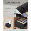 imageSONGMICS Set of 4 Drawer Organizers Closet Organizers for Underwear 80 Cells Foldable Sock Holders 118 x 118 x 39 Inches for Storing Socks Ties Belts Dove Gray URUS011G01Ink Black