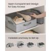 imageSONGMICS Set of 6 Storage Baskets Foldable Storage Bins Fabric Boxes 157 x 118 x 79 Inches Closet Storage Organizers 3 Handles for Bedroom Living Room Cattail Gray URFB0140G01Cattail Gray
