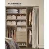 imageSONGMICS Set of 6 Storage Baskets Foldable Storage Bins Fabric Boxes 157 x 118 x 79 Inches Closet Storage Organizers 3 Handles for Bedroom Living Room Cattail Gray URFB0140G01Sand Beige