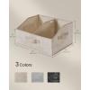 imageSONGMICS Set of 6 Storage Baskets Foldable Storage Bins Fabric Boxes 157 x 118 x 79 Inches Closet Storage Organizers 3 Handles for Bedroom Living Room Cattail Gray URFB0140G01Sand Beige
