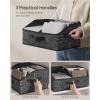 imageSONGMICS Set of 6 Storage Baskets Foldable Storage Bins Fabric Boxes 157 x 118 x 79 Inches Closet Storage Organizers 3 Handles for Bedroom Living Room Cattail Gray URFB0140G01Ink Black