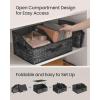 imageSONGMICS Set of 6 Storage Baskets Foldable Storage Bins Fabric Boxes 157 x 118 x 79 Inches Closet Storage Organizers 3 Handles for Bedroom Living Room Cattail Gray URFB0140G01Ink Black