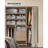 imageSONGMICS Set of 6 Storage Baskets Foldable Storage Bins Fabric Boxes 157 x 118 x 79 Inches Closet Storage Organizers 3 Handles for Bedroom Living Room Cattail Gray URFB0140G01Cattail Gray
