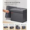 imageSONGMICS Small Folding Storage Ottoman Foot Rest Stool Cube Footrest Synthetic Leather 122 x 161 x 122 Inches 286 lb Capacity for Living Room Bedroom Dorm Coffee Brown ULSF100K01Dark Gray
