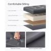 imageSONGMICS Small Folding Storage Ottoman Foot Rest Stool Cube Footrest Synthetic Leather 122 x 161 x 122 Inches 286 lb Capacity for Living Room Bedroom Dorm Coffee Brown ULSF100K01Dark Gray