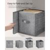 imageSONGMICS Storage Cubes 13Inch NonWoven Fabric Bins with Double Handles Set of 8 Closet Organizers for Shelves Foldable for Clothes Cattail Gray UROB833G01Cattail Gray