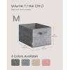 imageSONGMICS Storage Cubes 13Inch NonWoven Fabric Bins with Double Handles Set of 8 Closet Organizers for Shelves Foldable for Clothes Cattail Gray UROB833G01Cattail Gray