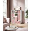 imageSONGMICS Storage Cubes 13Inch NonWoven Fabric Bins with Double Handles Set of 8 Closet Organizers for Shelves Foldable for Clothes Cattail Gray UROB833G01Jelly Pink