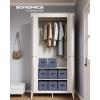 imageSONGMICS Storage Cubes 13Inch NonWoven Fabric Bins with Double Handles Set of 8 Closet Organizers for Shelves Foldable for Clothes Cattail Gray UROB833G01Navy Blue
