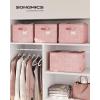 imageSONGMICS Storage Cubes 13Inch NonWoven Fabric Bins with Double Handles Set of 8 Closet Organizers for Shelves Foldable for Clothes Cattail Gray UROB833G01Jelly Pink