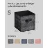 imageSONGMICS Storage Cubes 13Inch NonWoven Fabric Bins with Double Handles Set of 8 Closet Organizers for Shelves Foldable for Clothes Cattail Gray UROB833G01Ink Black