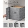 imageSONGMICS Storage Cubes 13Inch NonWoven Fabric Bins with Double Handles Set of 8 Closet Organizers for Shelves Foldable for Clothes Cattail Gray UROB833G01Cattail Gray