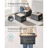 imageSONGMICS Storage Cubes 13Inch NonWoven Fabric Bins with Double Handles Set of 8 Closet Organizers for Shelves Foldable for Clothes Cattail Gray UROB833G01Ink Black