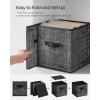 imageSONGMICS Storage Cubes 13Inch NonWoven Fabric Bins with Double Handles Set of 8 Closet Organizers for Shelves Foldable for Clothes Cattail Gray UROB833G01Ink Black