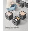 imageSONGMICS Storage Cubes 13Inch NonWoven Fabric Bins with Double Handles Set of 8 Closet Organizers for Shelves Foldable for Clothes Cattail Gray UROB833G01Ink Black