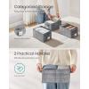 imageSONGMICS Storage Cubes 13Inch NonWoven Fabric Bins with Double Handles Set of 8 Closet Organizers for Shelves Foldable for Clothes Cattail Gray UROB833G01Cattail Gray