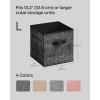 imageSONGMICS Storage Cubes 13Inch NonWoven Fabric Bins with Double Handles Set of 8 Closet Organizers for Shelves Foldable for Clothes Cattail Gray UROB833G01Ink Black