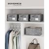 imageSONGMICS Storage Cubes 13Inch NonWoven Fabric Bins with Double Handles Set of 8 Closet Organizers for Shelves Foldable for Clothes Cattail Gray UROB833G01Cattail Gray