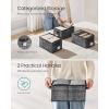 imageSONGMICS Storage Cubes 13Inch NonWoven Fabric Bins with Double Handles Set of 8 Closet Organizers for Shelves Foldable for Clothes Cattail Gray UROB833G01Ink Black