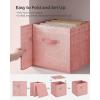 imageSONGMICS Storage Cubes 13Inch NonWoven Fabric Bins with Double Handles Set of 8 Closet Organizers for Shelves Foldable for Clothes Cattail Gray UROB833G01Jelly Pink