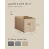 imageSONGMICS Storage Cubes 13Inch NonWoven Fabric Bins with Double Handles Set of 8 Closet Organizers for Shelves Foldable for Clothes Cattail Gray UROB833G01Sand Beige