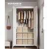 imageSONGMICS Storage Cubes 13Inch NonWoven Fabric Bins with Double Handles Set of 8 Closet Organizers for Shelves Foldable for Clothes Cattail Gray UROB833G01Sand Beige