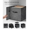 imageSONGMICS Storage Cubes 13Inch NonWoven Fabric Bins with Double Handles Set of 8 Closet Organizers for Shelves Foldable for Clothes Cattail Gray UROB833G01Ink Black