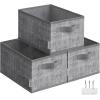 imageSONGMICS Storage Cubes 13Inch NonWoven Fabric Bins with Double Handles Set of 8 Closet Organizers for Shelves Foldable for Clothes Cattail Gray UROB833G01Cattail Gray