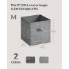 imageSONGMICS Storage Cubes 13Inch NonWoven Fabric Bins with Double Handles Set of 8 Closet Organizers for Shelves Foldable for Clothes Cattail Gray UROB833G01Cattail Gray