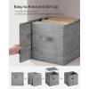 imageSONGMICS Storage Cubes 13Inch NonWoven Fabric Bins with Double Handles Set of 8 Closet Organizers for Shelves Foldable for Clothes Cattail Gray UROB833G01Cattail Gray