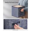 imageSONGMICS Storage Cubes 13Inch NonWoven Fabric Bins with Double Handles Set of 8 Closet Organizers for Shelves Foldable for Clothes Cattail Gray UROB833G01Navy Blue
