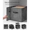imageSONGMICS Storage Cubes 13Inch NonWoven Fabric Bins with Double Handles Set of 8 Closet Organizers for Shelves Foldable for Clothes Cattail Gray UROB833G01Ink Black