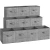 imageSONGMICS Storage Cubes 13Inch NonWoven Fabric Bins with Double Handles Set of 8 Closet Organizers for Shelves Foldable for Clothes Cattail Gray UROB833G01Cattail Gray