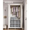 imageSONGMICS Storage Cubes 13Inch NonWoven Fabric Bins with Double Handles Set of 8 Closet Organizers for Shelves Foldable for Clothes Cattail Gray UROB833G01Cattail Gray