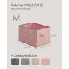 imageSONGMICS Storage Cubes 13Inch NonWoven Fabric Bins with Double Handles Set of 8 Closet Organizers for Shelves Foldable for Clothes Cattail Gray UROB833G01Jelly Pink