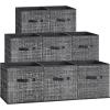 imageSONGMICS Storage Cubes 13Inch NonWoven Fabric Bins with Double Handles Set of 8 Closet Organizers for Shelves Foldable for Clothes Cattail Gray UROB833G01Ink Black