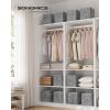 imageSONGMICS Storage Cubes 13Inch NonWoven Fabric Bins with Double Handles Set of 8 Closet Organizers for Shelves Foldable for Clothes Cattail Gray UROB833G01Cattail Gray