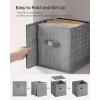 imageSONGMICS Storage Cubes 13Inch NonWoven Fabric Bins with Double Handles Set of 8 Closet Organizers for Shelves Foldable for Clothes Cattail Gray UROB833G01Cattail Gray