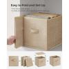 imageSONGMICS Storage Cubes 13Inch NonWoven Fabric Bins with Double Handles Set of 8 Closet Organizers for Shelves Foldable for Clothes Cattail Gray UROB833G01Sand Beige