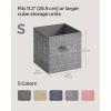 imageSONGMICS Storage Cubes 13Inch NonWoven Fabric Bins with Double Handles Set of 8 Closet Organizers for Shelves Foldable for Clothes Cattail Gray UROB833G01Cattail Gray