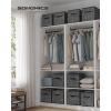 imageSONGMICS Storage Cubes 13Inch NonWoven Fabric Bins with Double Handles Set of 8 Closet Organizers for Shelves Foldable for Clothes Cattail Gray UROB833G01Ink Black