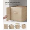 imageSONGMICS Storage Cubes 13Inch NonWoven Fabric Bins with Double Handles Set of 8 Closet Organizers for Shelves Foldable for Clothes Cattail Gray UROB833G01Sand Beige